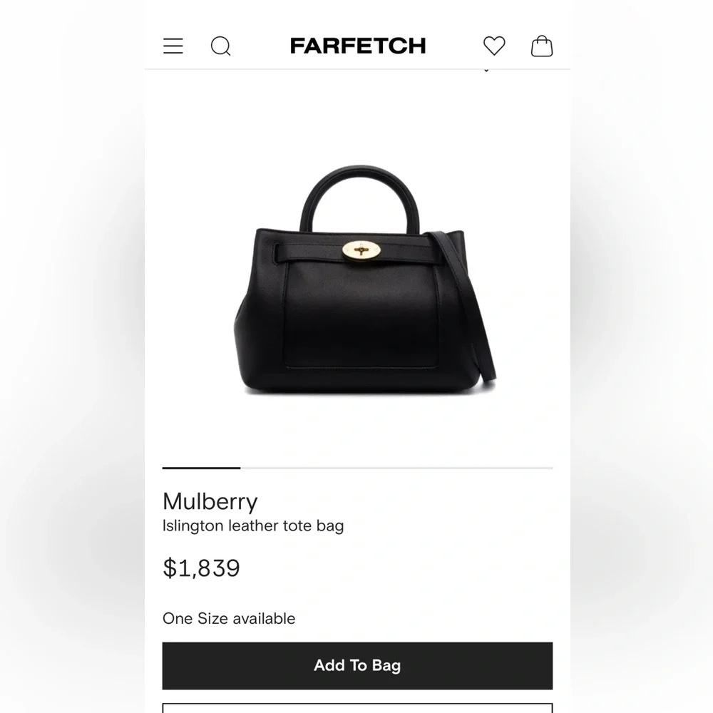 Mulberry Black Islington Leather Tote - Picture 4 of 13